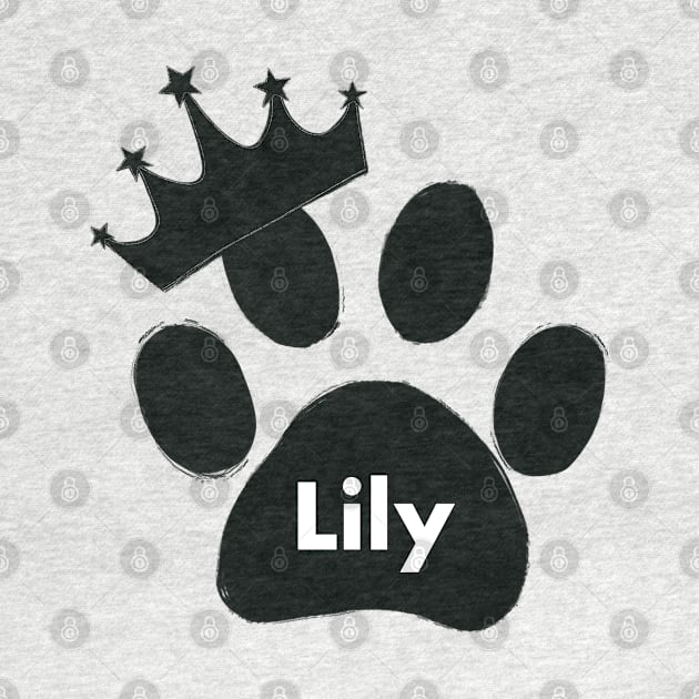 Lily cat name made of hand drawn paw prints by GULSENGUNEL